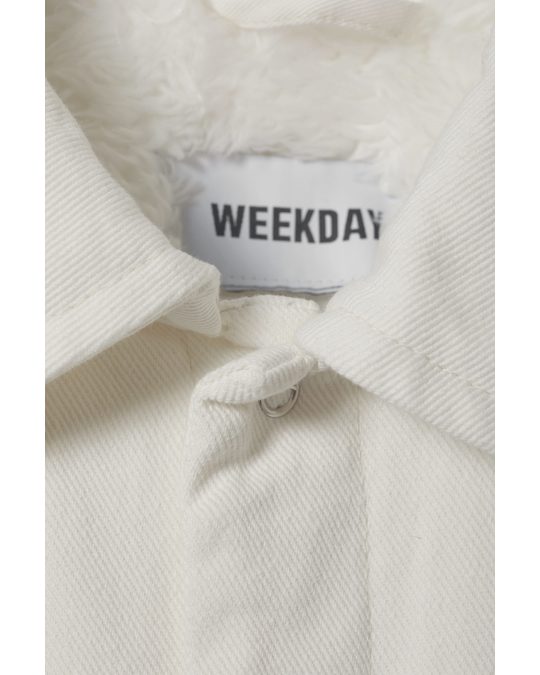 Weekday Aaron Washed Overshirt Jacket White