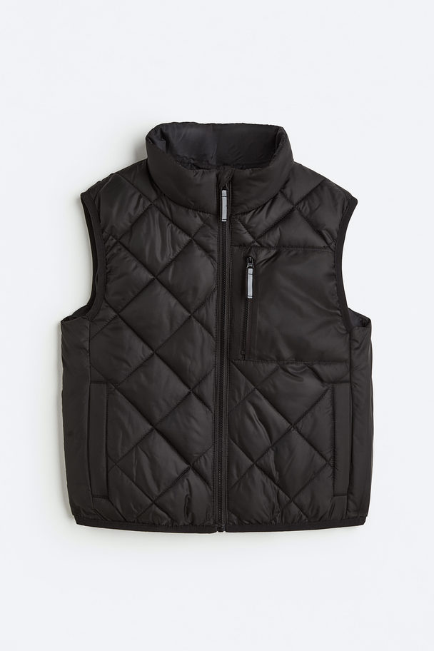 H&M Water-repellent Quilted Gilet Black
