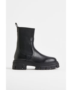 Chelsea Boots aus Leder Schwarz