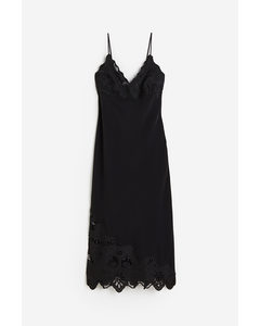 Lace-detail Slip Dress Black
