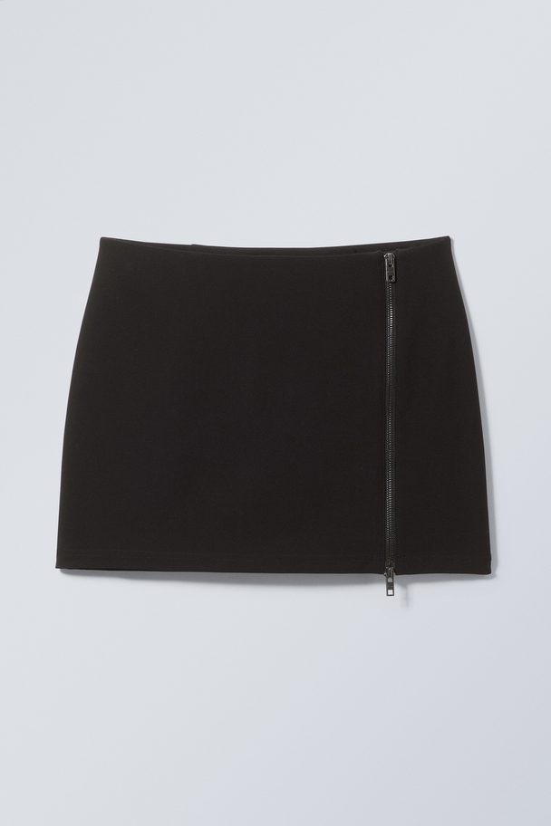 Weekday Zip Mini Skirt Black