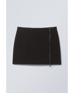 Zip Mini Skirt Black