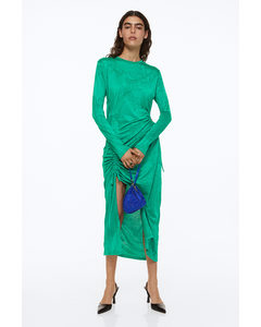 Jacquard Jersey Dress Green/floral