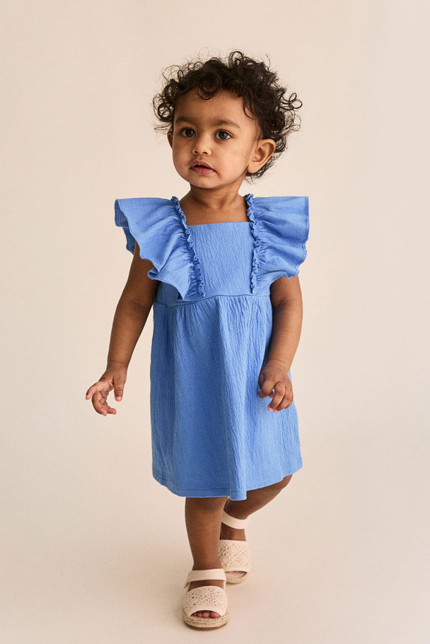 H&M Jersey-Kleid mit Volants Blau