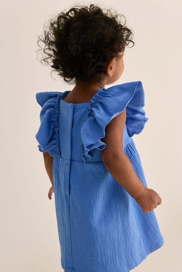 H&M Jersey-Kleid mit Volants Blau