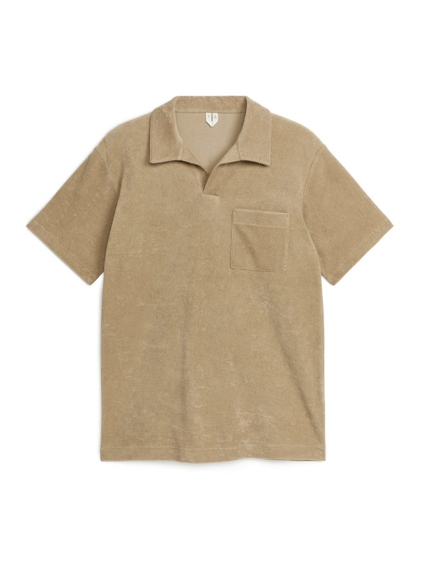 ARKET Poloshirt aus Baumwollfrottee Beige