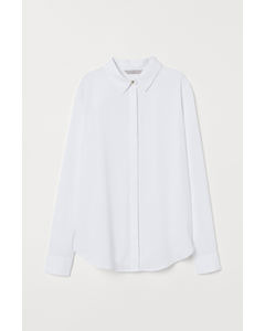 Long-sleeved blouse White