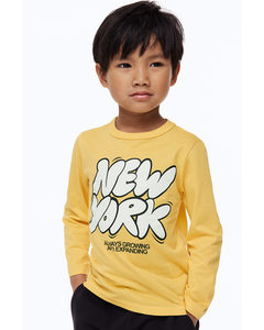 Cotton Jersey Top Yellow/new York