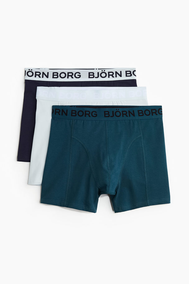 Björn Borg Cotton Stretch Boxer 3p Light Blue/navy/blue