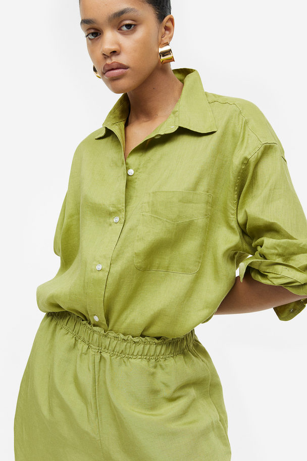 H&M Shorts aus Leinenmix Grün