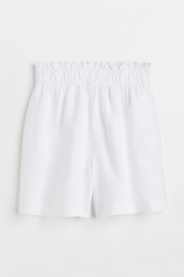 H&M Shorts aus Leinenmix Weiß