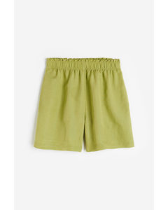 Shorts aus Leinenmix Grün