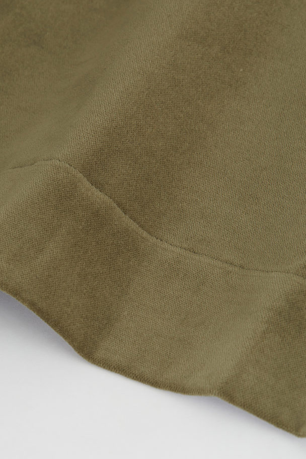 H&M HOME 2-pack Velvet Curtain Lengths Dark Khaki Green