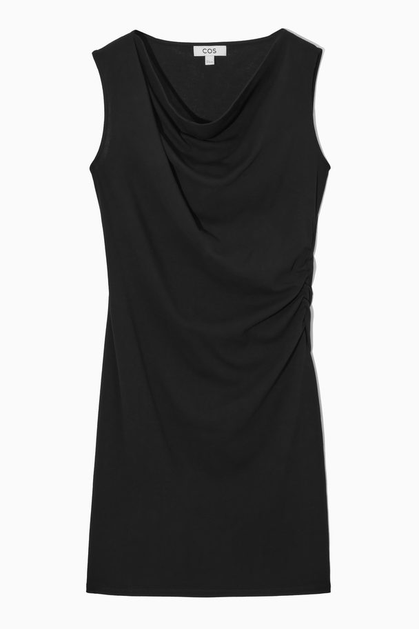 COS Draped Sleeveless Dress Black