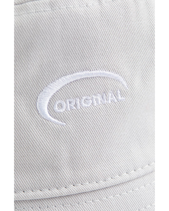 H&M Cotton Bucket Hat Light Grey/original