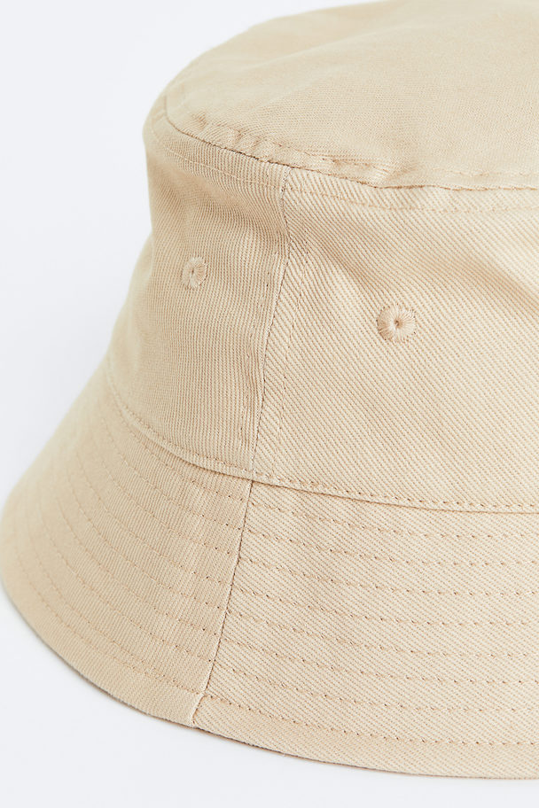 H&M Bucket Hat aus Baumwolle Beige