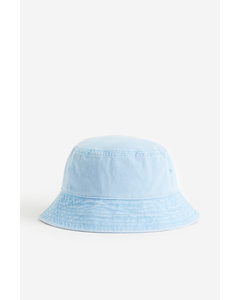 Bucket Hat aus Baumwolle Hellblau