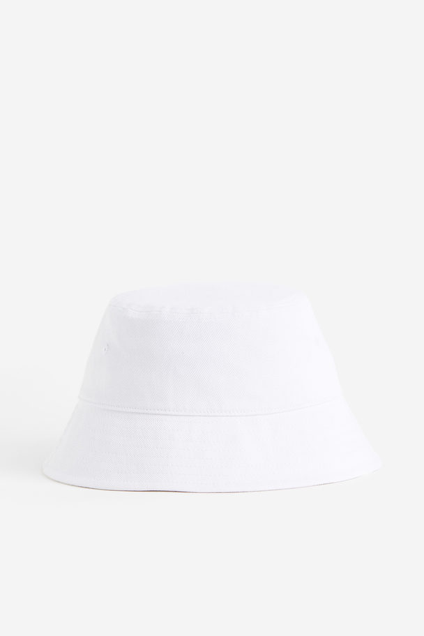 H&M Bucket Hat aus Baumwolle Weiß