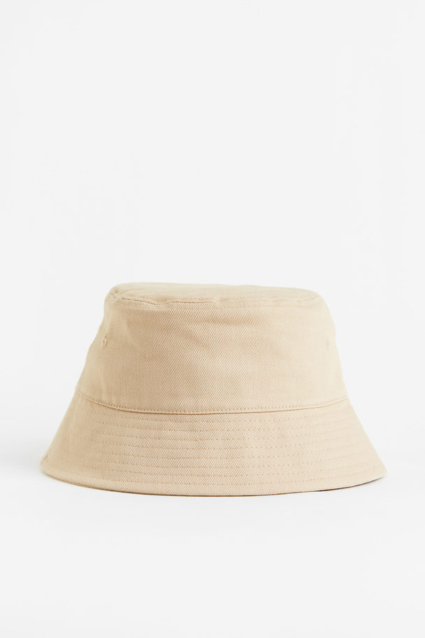 H&M Bucket Hat aus Baumwolle Beige
