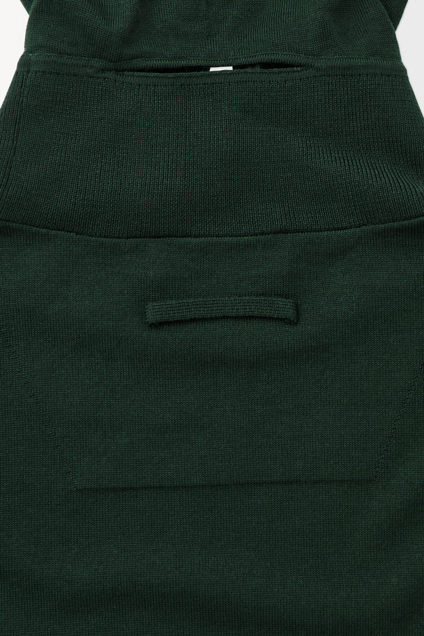 COS The Hooded Wool Dress Dark Green