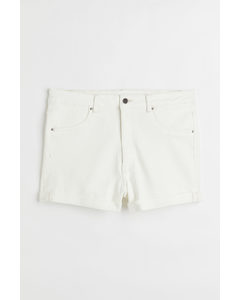 H&m+ High Waist Denim Shorts White