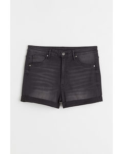 H&m+ High Waist Denim Shorts Black