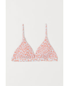 Padded Triangle Bikini Top Apricot/floral
