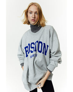 Sweatshirt mit Print Hellgraumeliert/Boston