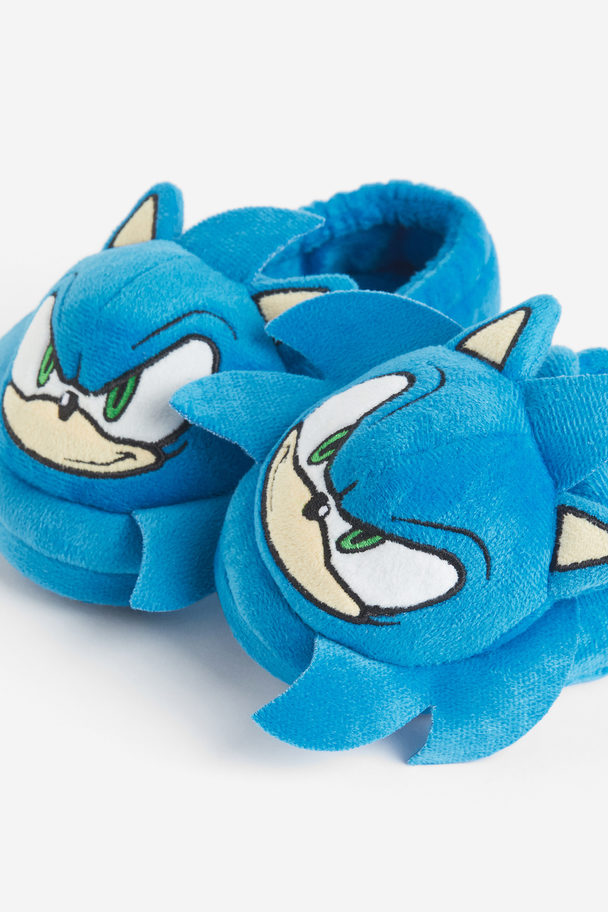 H&M Soft Slippers Bright Blue/sonic The Hedgehog