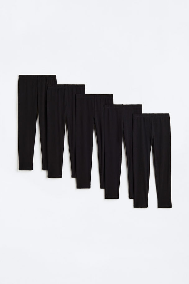 H&M Set Van 5 Tricot Leggings Zwart