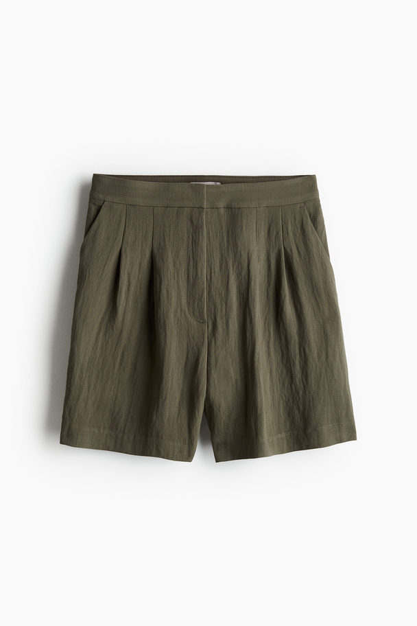 H&M Knee-length Shorts Dark Khaki Green