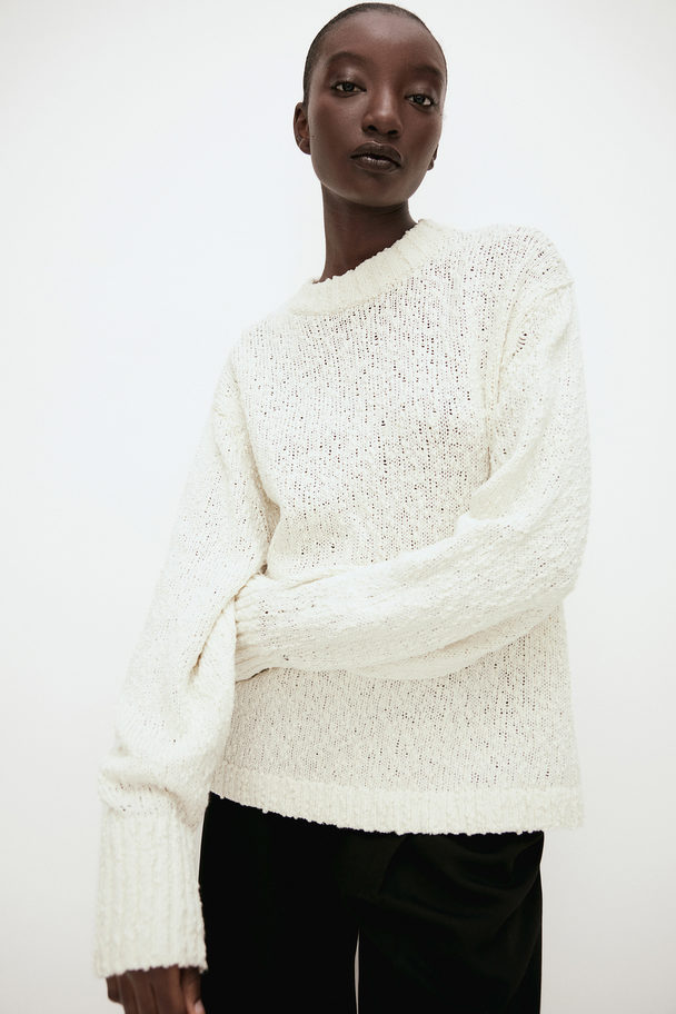 H&M Pullover aus Seidenmix Cremefarben