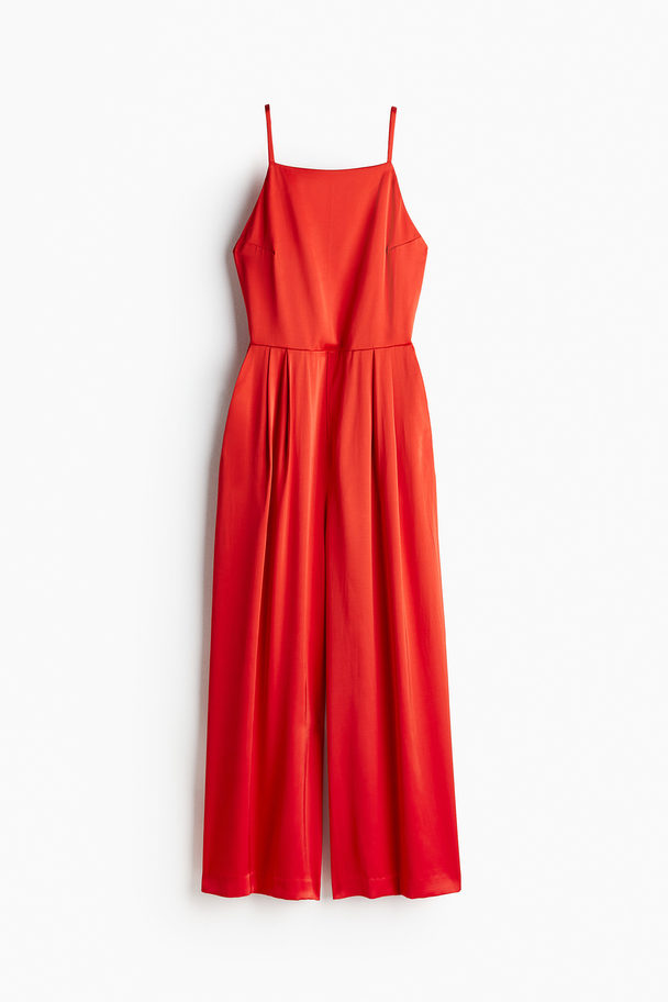 H&M Open-back Jumpsuit Bright Red