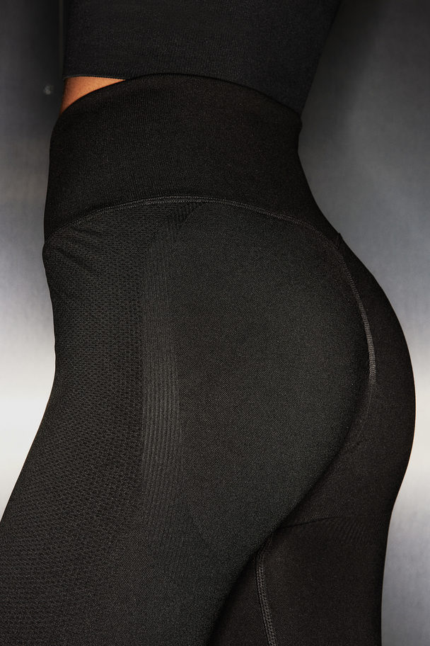 H&M DryMove™ Nahtlose Shaping-Sportleggings Schwarz