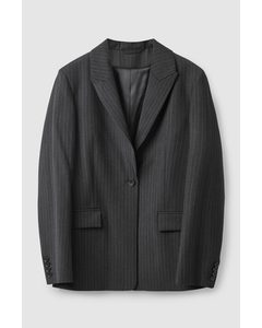 Regular-fit Wool Blazer Dark Grey