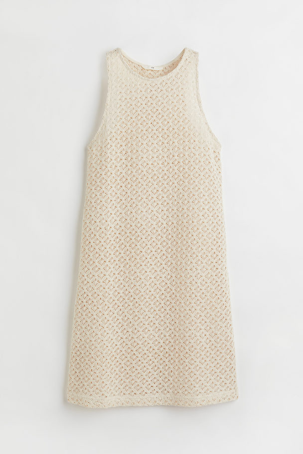 H&M Crochet-look Sleeveless Dress Cream