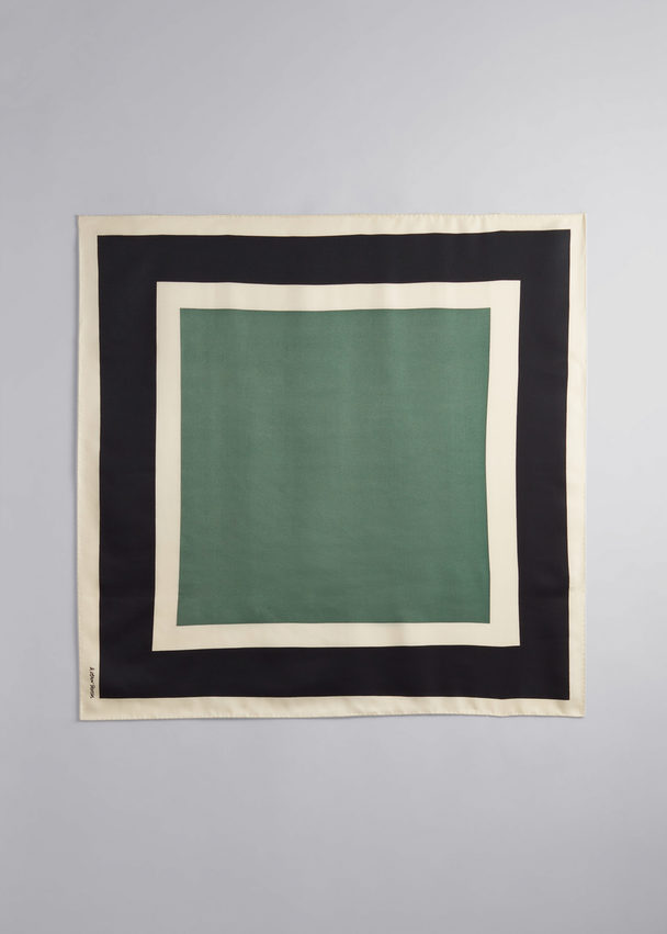 & Other Stories Square Print Scarf Green