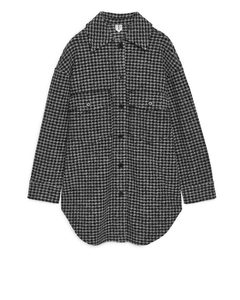 Wool Blend Overshirt Grey/checked