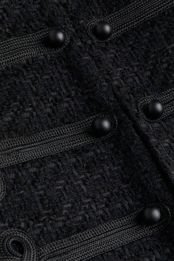 H&M Jacke aus Strukturstoff Schwarz