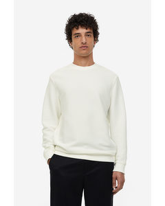 Geribde Sweater - Regular Fit Wit