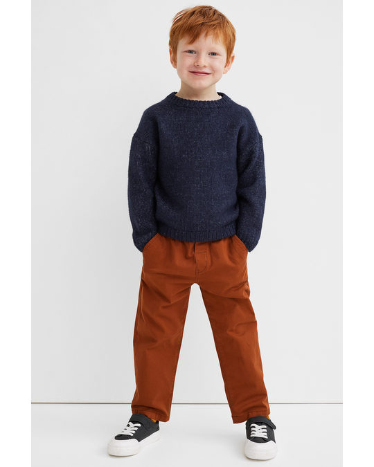 H&M Relaxed Fit Cotton Chinos Brown