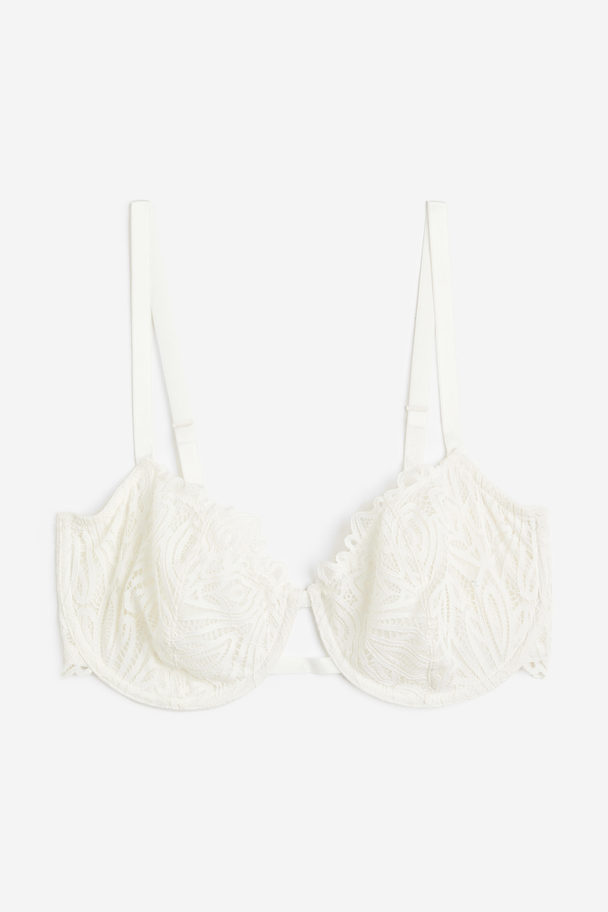 H&M Non-padded Underwired Lace Bra White