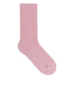 Glittery Rib Socks Pink