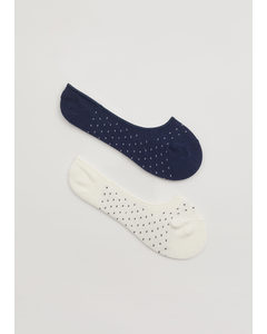 2-pack Footie Socks Ivory/navy