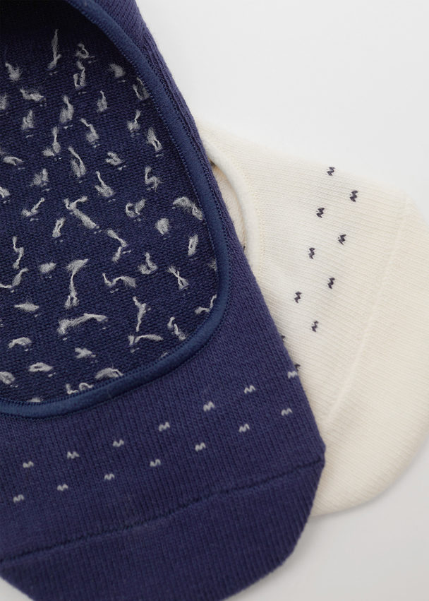 & Other Stories 2-pack Footie Socks Ivory/navy