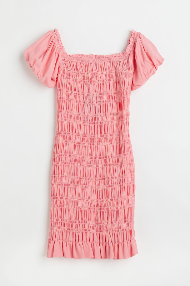 H&M Smocked Bodycon Dress Pink