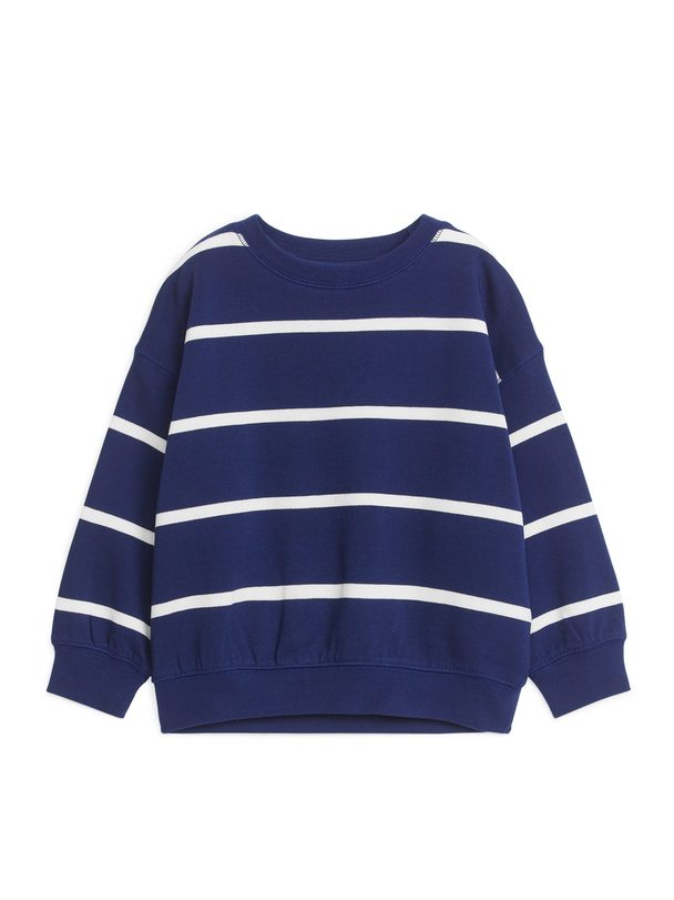 ARKET Relaxte Sweater Donkerblauw/offwhite