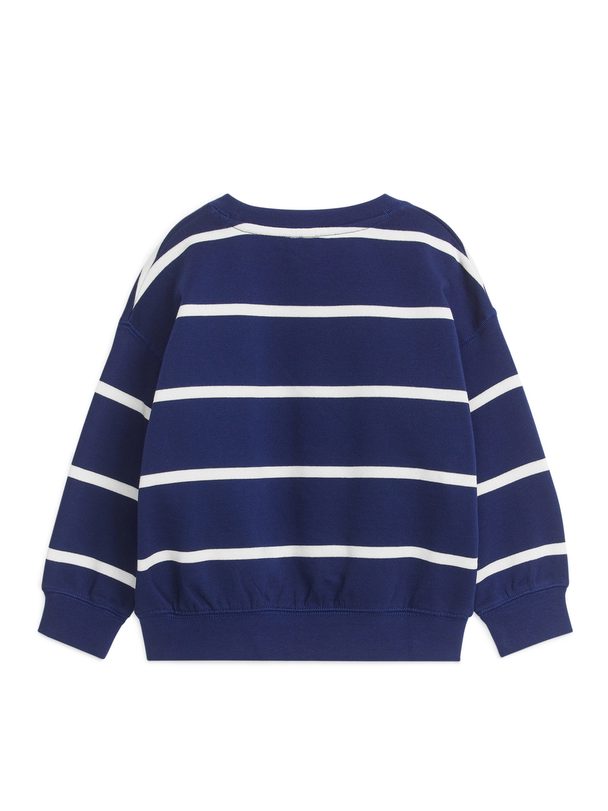 ARKET Relaxte Sweater Donkerblauw/offwhite