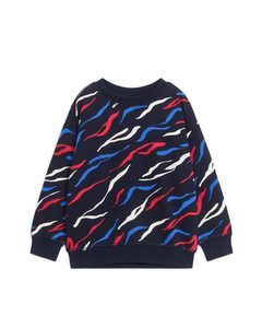 Avslappnad Sweatshirt Mörkblå/flerfärgad