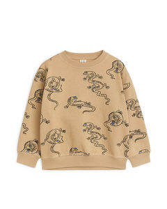 Legeres Sweatshirt Beige/Eidechse